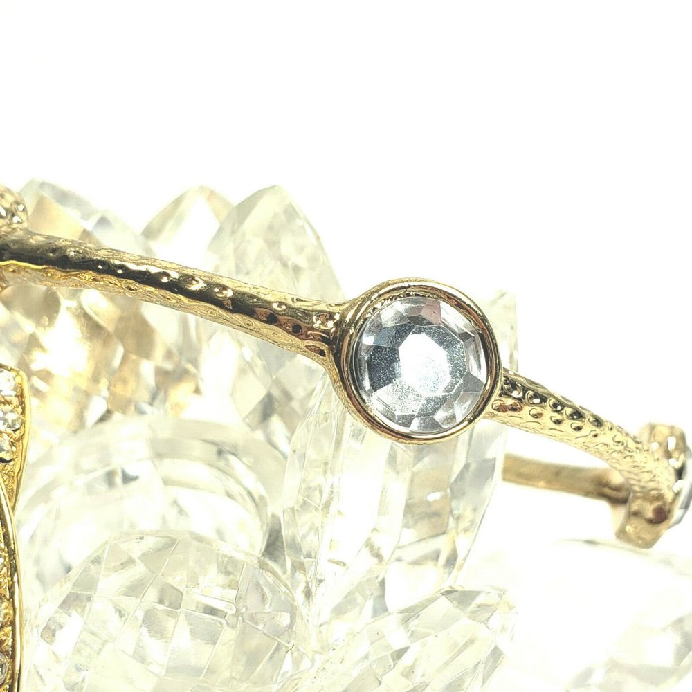 Gold Rhinestone Bangle Lot Set of 3 Size 8 and 6.5 - Picture 8 of 8